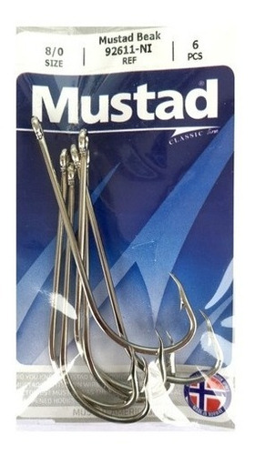 Anzuelos Mustad 92611 Pata Larga (de 10/0 Hasta 1/0) 