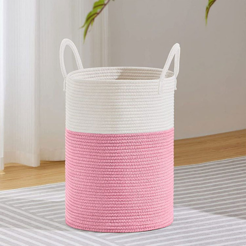Cesta Para Ropa Sucia Tejida Con Cuerda (l-4), Para Guardar