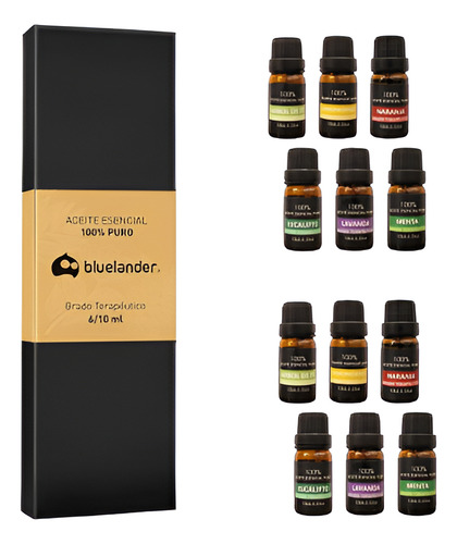 Kit De 12 Aceites Esenciales Para Difusor Aromaterapia 10 Ml