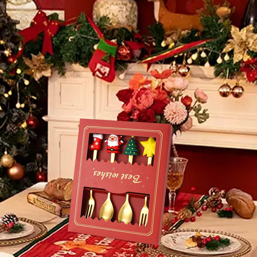 Juego De Tenedores Y Cucharas Navideñas, Juegos De