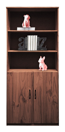 Biblioteca Recta 80 Cm Con Puerta Madera Pino Maciza Oferta