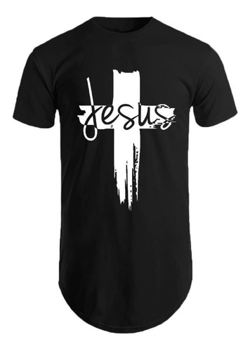 Imagem 1 de 1 de Camisetas Camisas Longline Masculina Religiosa Evangelicas