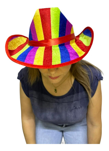 10 Sombreros Texano Arcoiris Orgullo Lgbt Marcha Gay Unisex