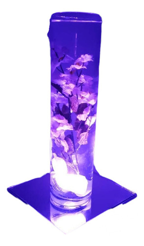 11 Centros De Mesa Luz Luminoso + Espejos Violeta Lila