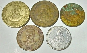 Paraguay:lote De 5 Monedas -miralas!!
