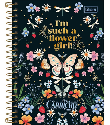 Caderno Espiral Capricho Capa Dura 1 Mt 80 Folhas Borboleta
