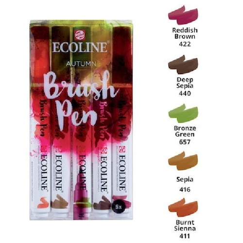 Ecoline Marcador Acuarelable De Tinta Talens X 5 Otoño