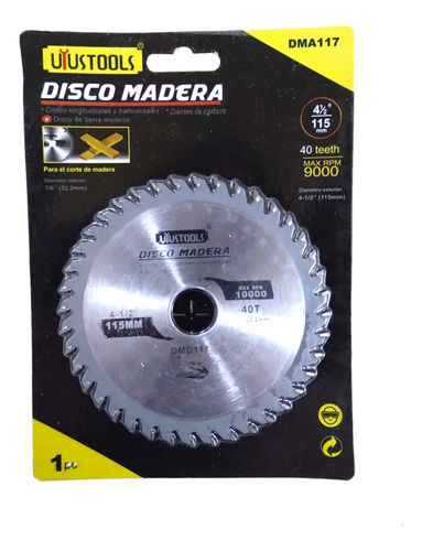 Disco Madera 115mm 4,5 Pulgadas 40t X5u