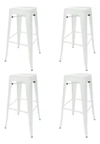 Comprar Pack 4 Taburetes Tolix Altos Piso De Bar Blanco Acabado de la estructura Metalizado