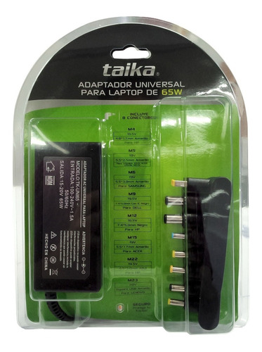 Cargador Para Laptop Universal Taika Con 8 Puntas De 15-20v