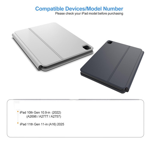 Funda Con Teclado Mágico Para iPad 10th / 11th Con Ñ