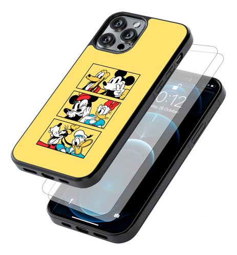 Funda + Dos Micas Para Iphone (todos) De Miickey Mouse Iphone 12/12 Pro