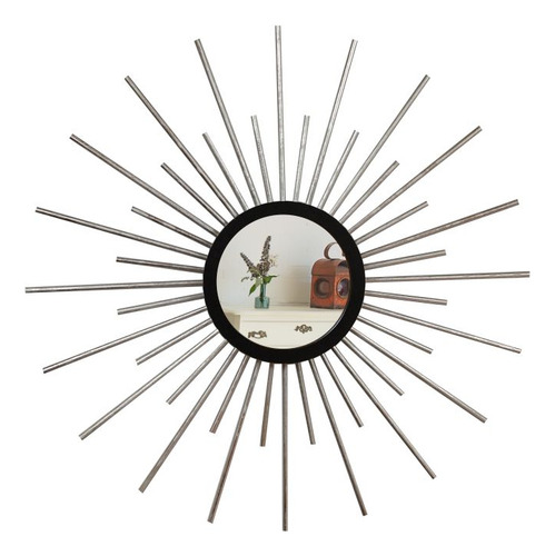 Espelho Decorativo Com Moldura Mini Cintilante Prata Moldura Prateado