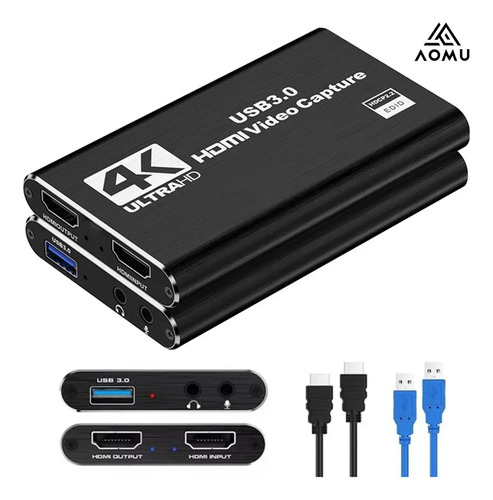 Capturadora de Video GOMITA Externa USB 3.0 para Streaming 4K y 60 Fps