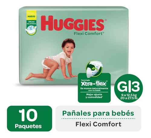 Pañales Huggies Flexi Comfort Maxipack 20un X 10 Paquetes