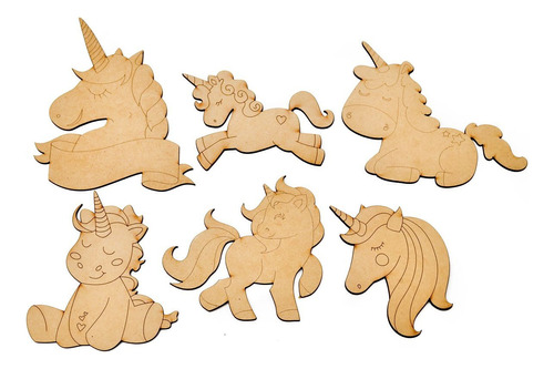 Formas Unicornios Para Pintar Fibro Fácil 5cm X10 Unidades