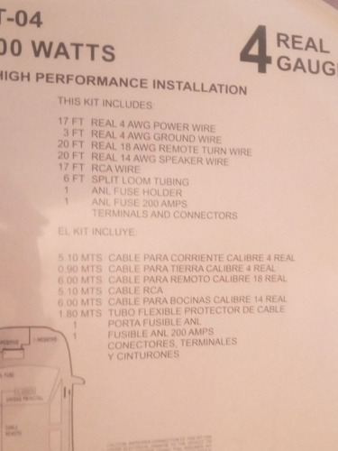 Imagen 3 de 4 de Kit Stinger Calibre 4 Instalación Amplificador