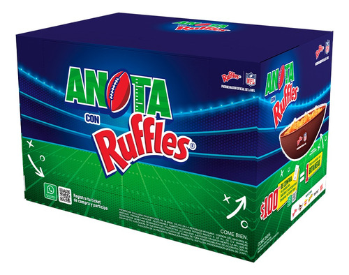 Pack X10 Papas Fritas Mega Crunch Jalapeño NFL 184g Ruffles