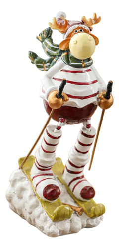 Figura De Reno Esquiador De Navidad, Adorno De Ciervo,