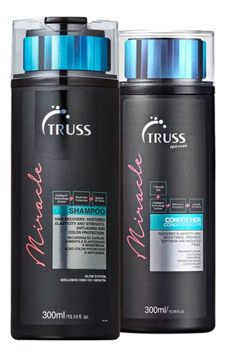  Kit Truss Miracle Shampoo 300ml E Condicionador 300ml