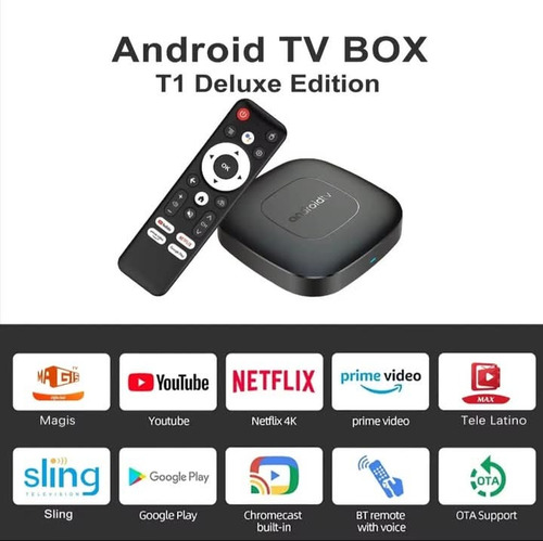 Android Tv Box Con Magis Tv Control De Voz Negro De Voz