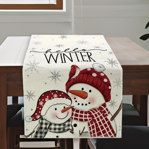 Mantel De Muñeco De Nieve, Para Cenas Navideñas, De Mesa