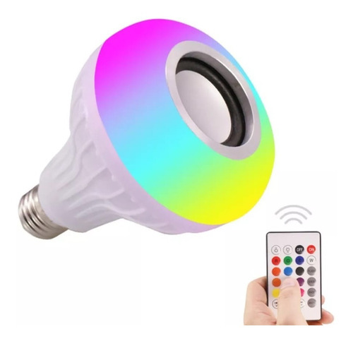 Foco Parlante Bluetooth Luces Rgb Con Control Remoto