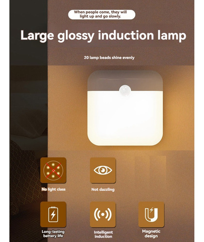Lámpara Led Recargable Con Sensor De Movimiento Para Dormito