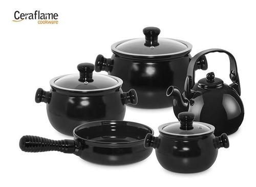 Conjunto Panelas 5 Peças Preto Linha Colonial Ceraflame