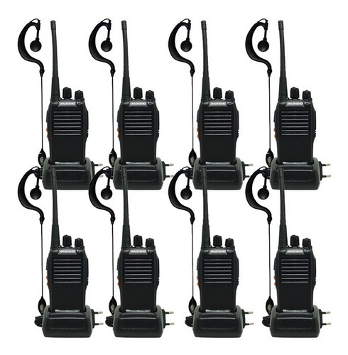 Kit 8 Rádio Uhf 16 Canais Comunicador Walktalk Bf-777s Fone