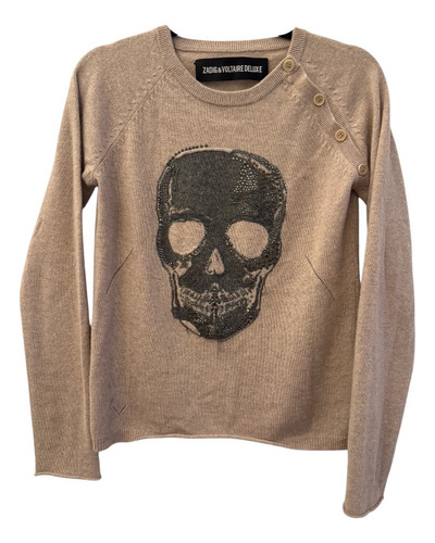 Sweater Beige Cashmere Calavera Zadig & Voltaire