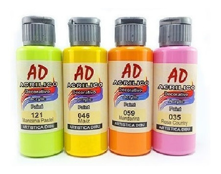 Set Acrílicos Ad 60 Ml X 12 Unidades Pintura Acrílica Nuevo
