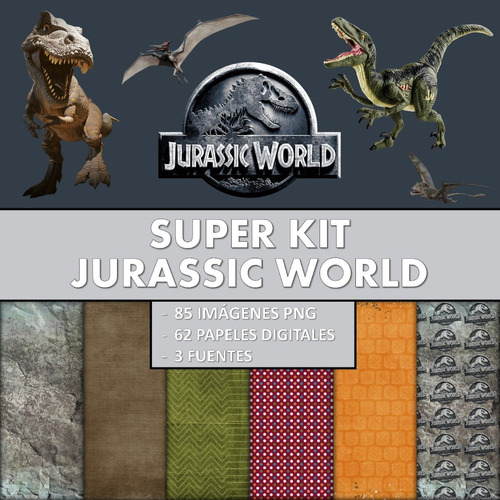 Kit Digital Clipart Jurassic World Imágenes Png Fondos