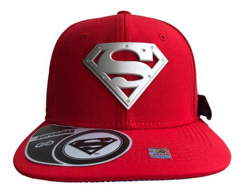 Gorra Original Plana Dc Comics Superman Logo Metalico Colore