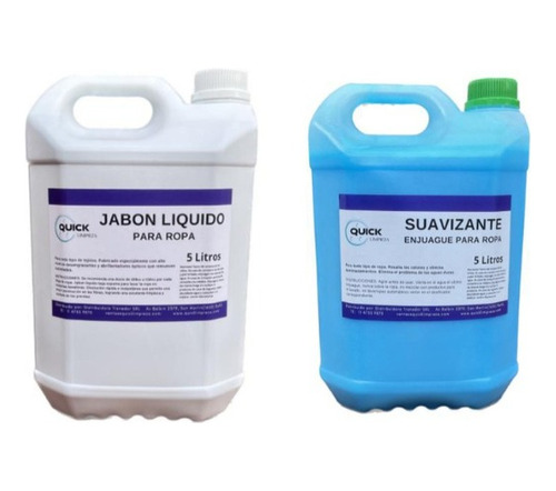 Kit Jabon Liquido De Ropa Y Suavizante De Ropa 5 Lts