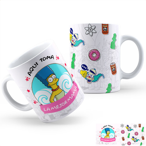 Taza Cerámica Los Simpson Marge Aa Calidad