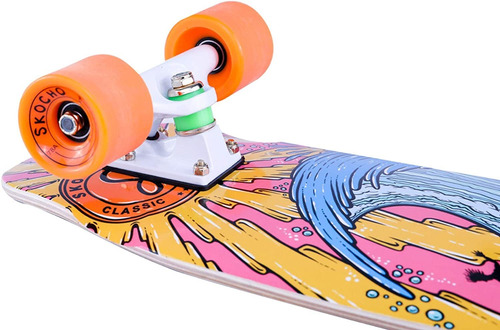 Arslano Summer Surf 28 Mini Cruiser Skateboard Pro, Bambú Y