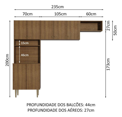 Cocina Integral Completa Modular Madesa Gourmet 235cm Mm