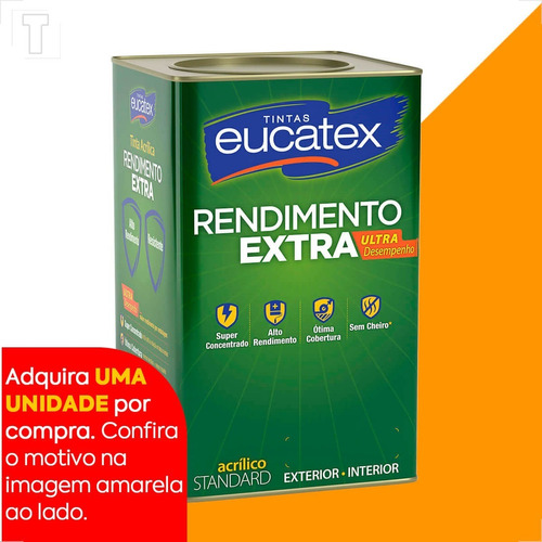 Tinta Latex Eucatex Rendimento Extra Cenoura 18l