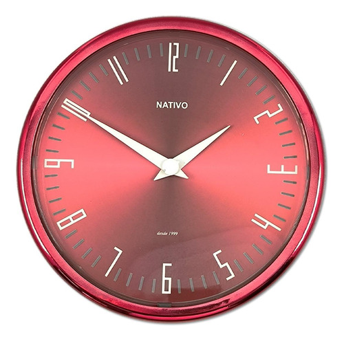 Relógio Decorativo Parede Moderno Jubilee Vermelho - 80416-5