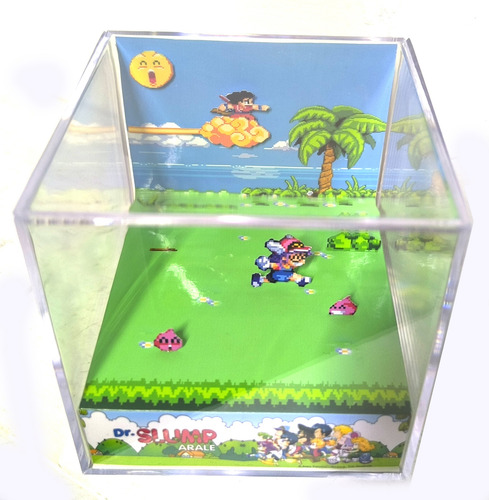 Diorama Cubo - Dr. Slump Arale & Goku Verde