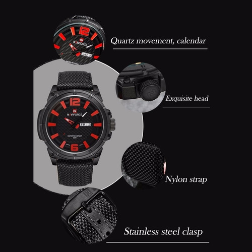 Reloj Hombre Naviforce Nf9066 Día Padre Calendario Completo
