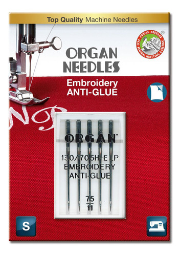 Organ Needles 75/11 Bordado Antipegamento X 5 Agujas, 1 Unid