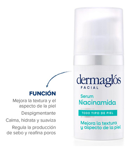 Serum Dermaglós Niacinamida 30ml Todo Tipo De Piel Día/noche