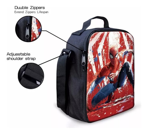 Kit de Mochilas Escolares de Marvel Spiderman - Incluye Mochila, Lonchera y Estuche para Lápices