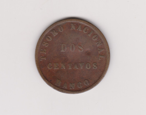 Moneda Confederacion Argentina 2 Ctvs Año 1854 Bueno Doblada