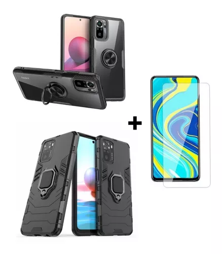 Funda Redmi Note 10 Pro Transparente con Anilla y Cubre Cámara 5 Colores