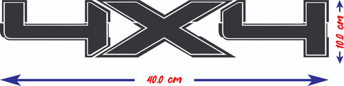 Sticker 4x4 Ford Pick Up Batea 2 Piezas Color Negro