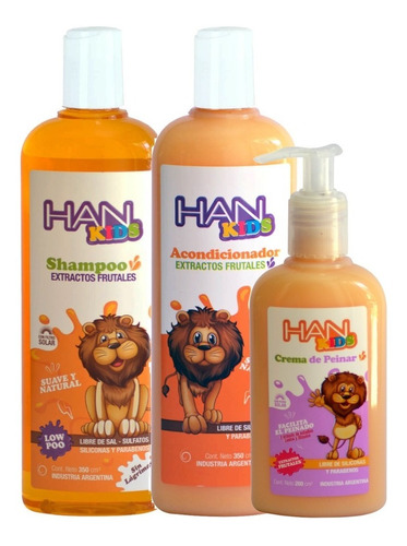 Combo Han Kids Shampoo + Acondicionador + Crema Niños