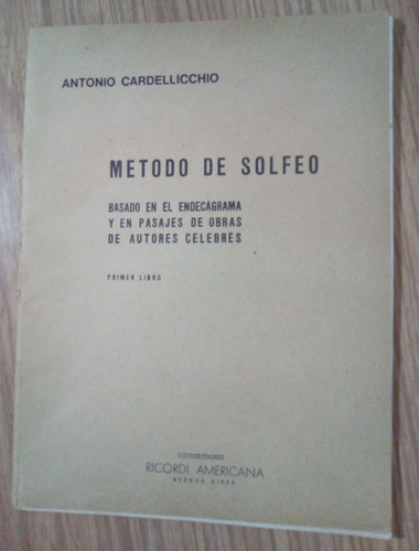 Método De Solfeo 1º Libro   Antonio Cardellicchio